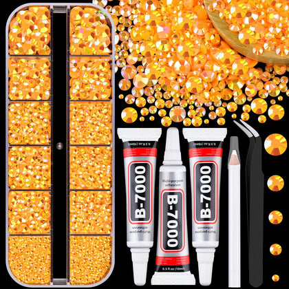 Boîte de strass en résine jelly TINKRSTUFF orange clair AB vue de face