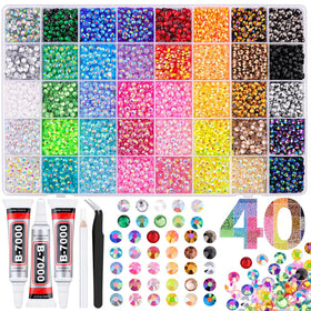 Boîte de strass en résine TINKRSTUFF avec 10000 pcs multicolores
