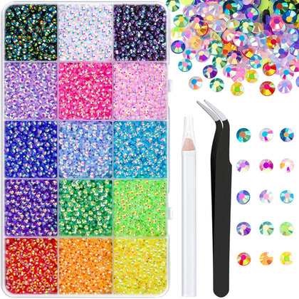 Boîte de strass en résine TINKRSTUFF avec 15 compartiments