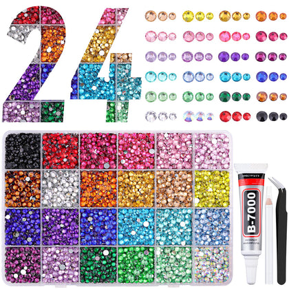Boîte de strass en résine TINKRSTUFF avec 24 compartiments
