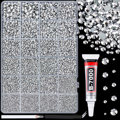Boîte de strass en résine TINKRSTUFF avec 24 grilles et strass argentés