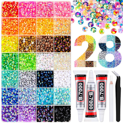 Boîte de strass en résine TINKRSTUFF avec 28 compartiments