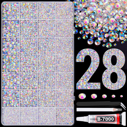 Boîte de strass en résine TINKRSTUFF avec 28 compartiments