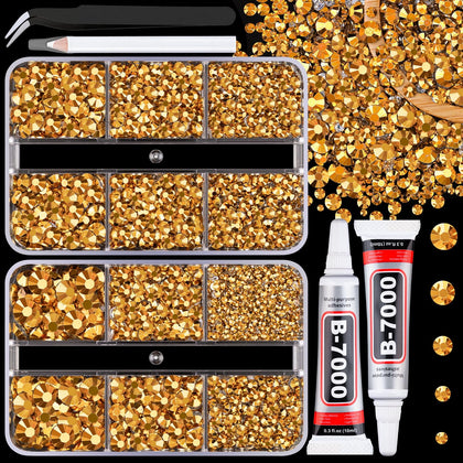 Boîte de strass en résine TINKRSTUFF avec cristaux dorés