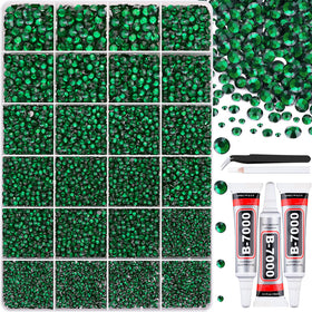 Boîte de strass résine émeraude TINKRSTUFF avec 24 compartiments