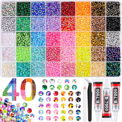 Boîte de strass résine multicolores 4mm avec outils inclus