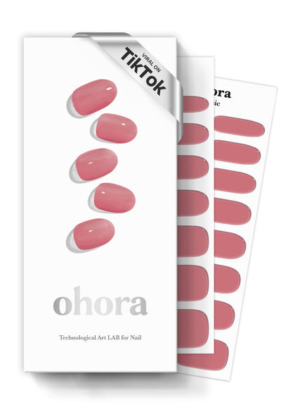 Boîte de strips à ongles en gel semi-curé ohora, modèle rose