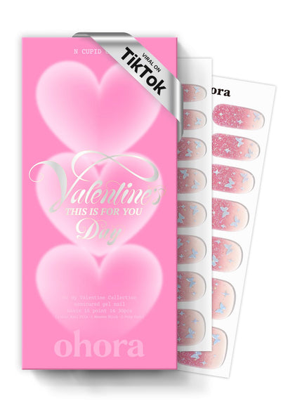 Boîte de strips d'ongles en gel semi-curé ohora N Cupid Glitz