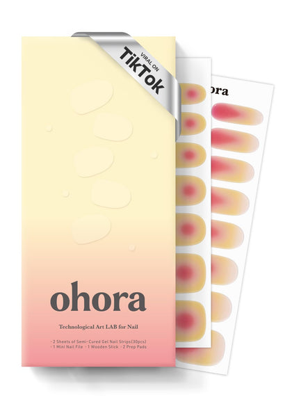Boîte de strips de vernis à ongles semi-cuits ohora avec accessoires