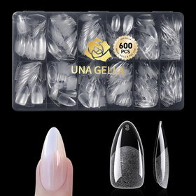 Boîte de tips en gel amande UNA GELLA 600 pcs vue de face