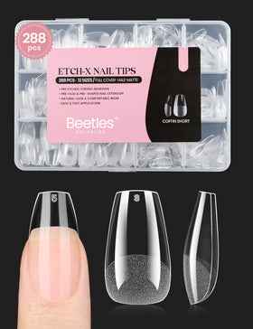 boîte de tips ongulaires en gel mat beetles 288 pcs