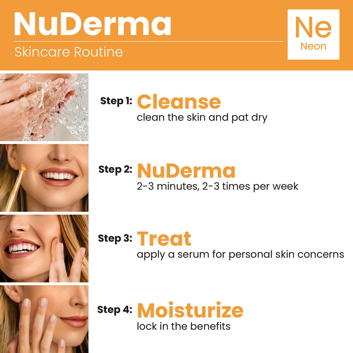 Boîte du produit NuDerma avec accessoires inclus