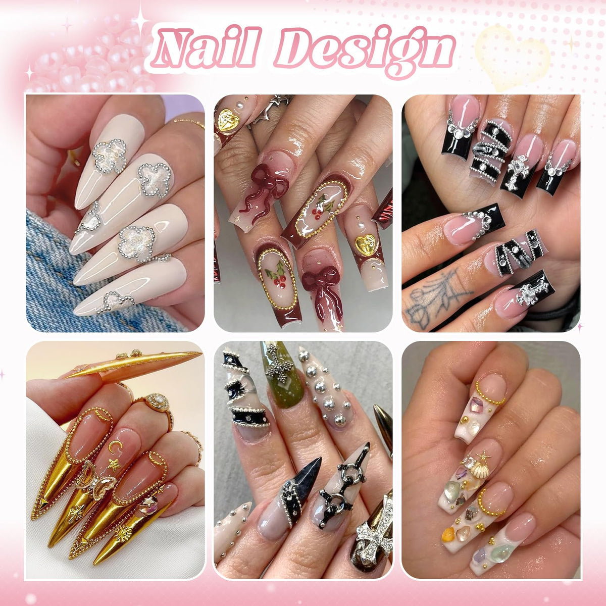 Boîte refermable contenant des perles à ongles métalliques BELLEBOOST