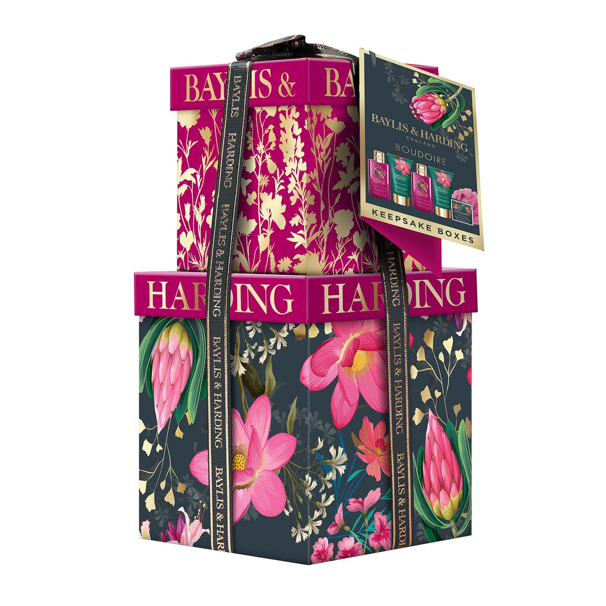 Boîtes de présentation florales du coffret Baylis & Harding