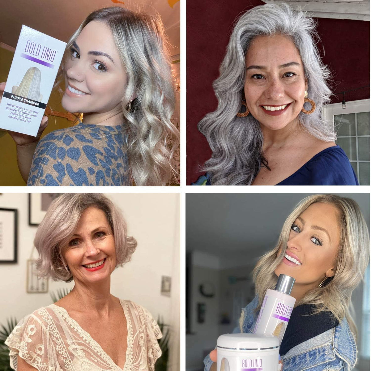 BOLD UNIQ Après-Shampooing Violet 237 ml à côté de produits capillaires