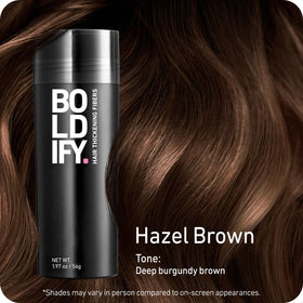 Boldify Fibres Capillaires Brun Noisette 56g vue de côté