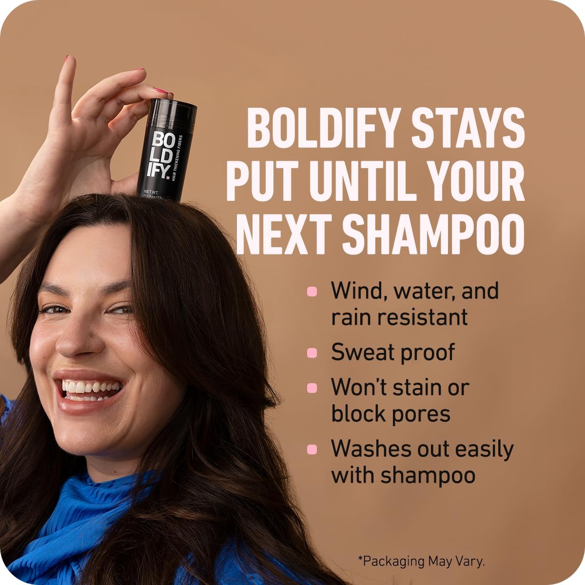 Boldify Fibres Capillaires Clairsemés 28,5g en utilisation