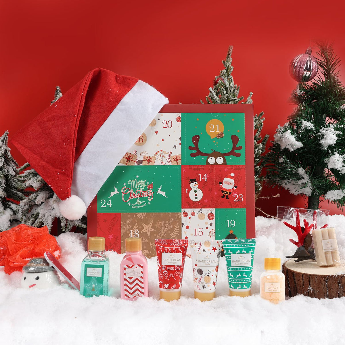 Bombe de bain en forme de bonhomme de neige incluse dans le calendrier