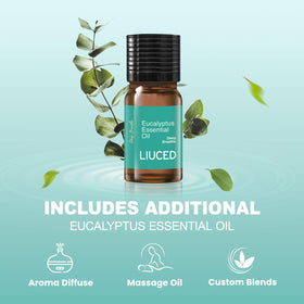Bombe de douche eucalyptus et menthe LIUCED sur fond blanc