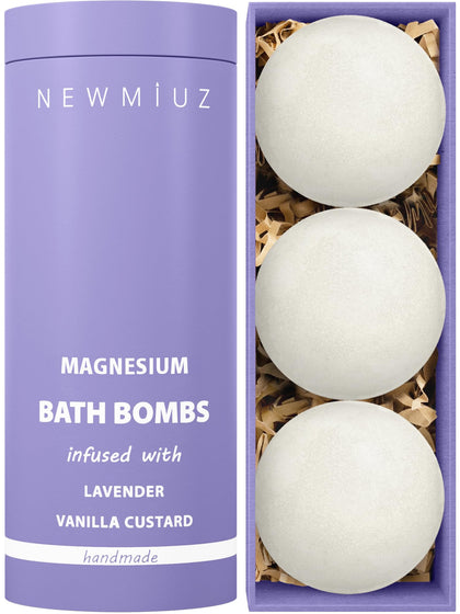 Bombes de Bain au Magnésium Lavande Vanille New Miuz vue de face