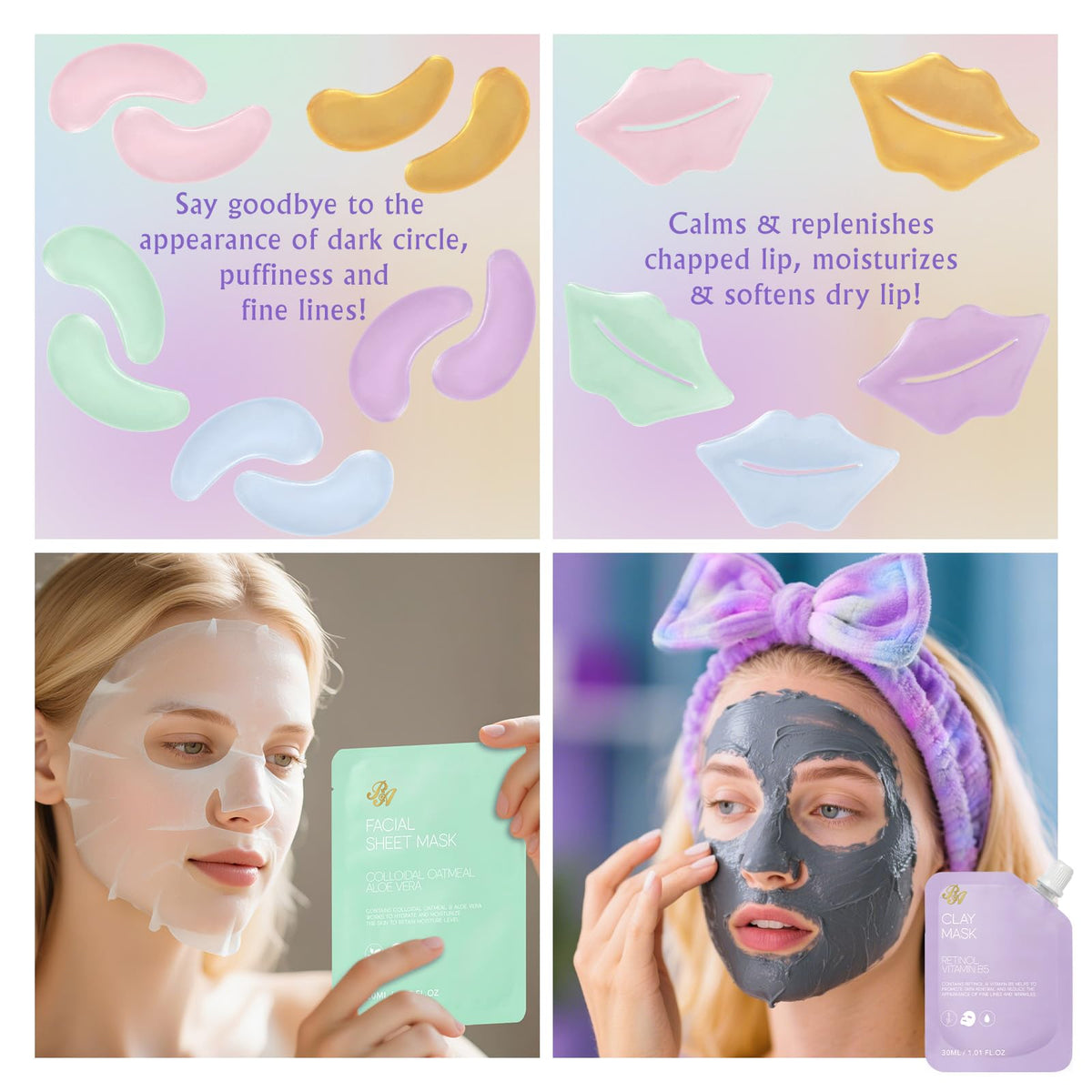 Bombes de bain et masque de sommeil en soie