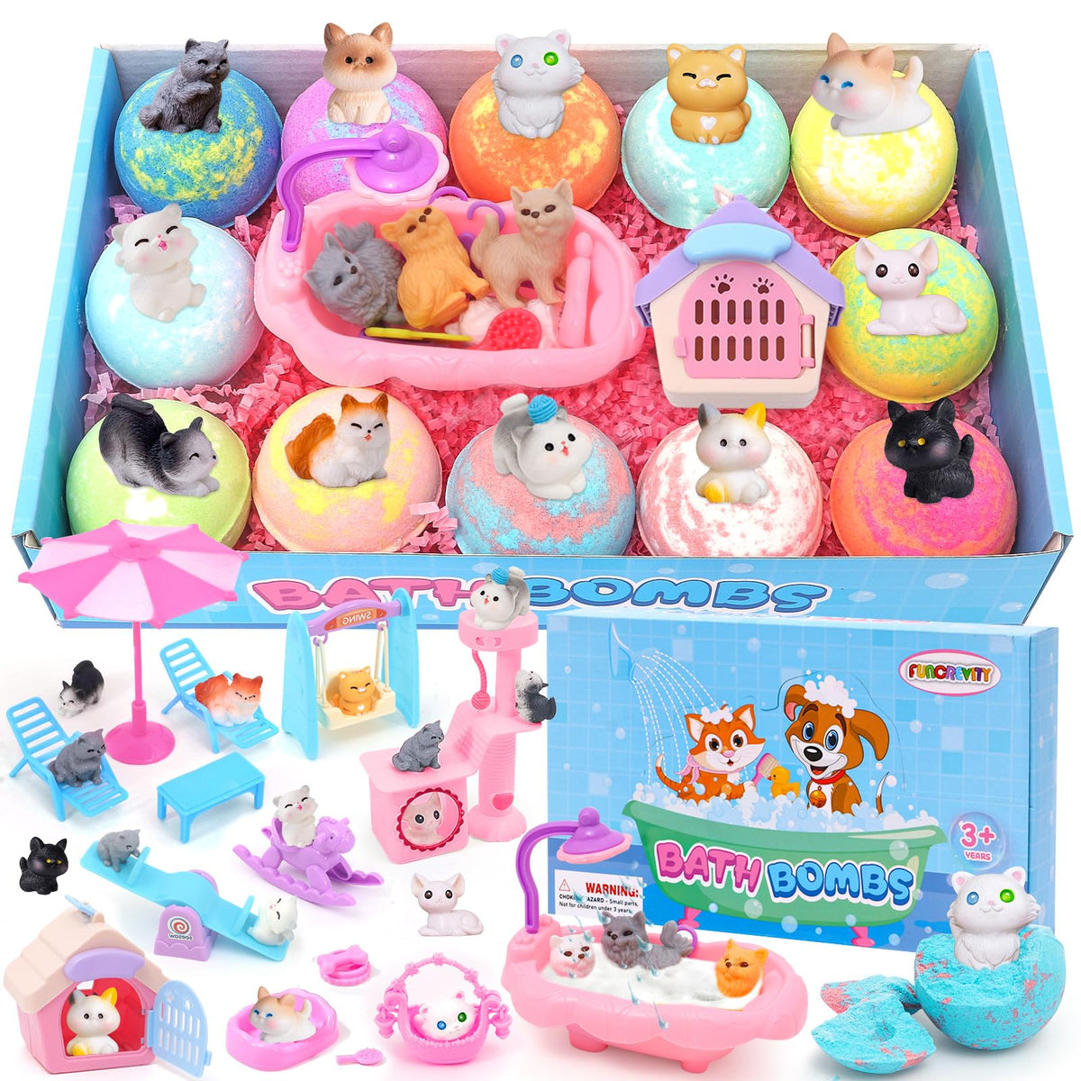 Bombes de bain FUNCREVITY avec jouets surprises pour enfants