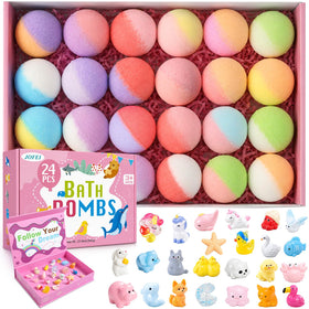 Bombes de bain JOFEI pour enfants avec jouets surprises, boîte colorée