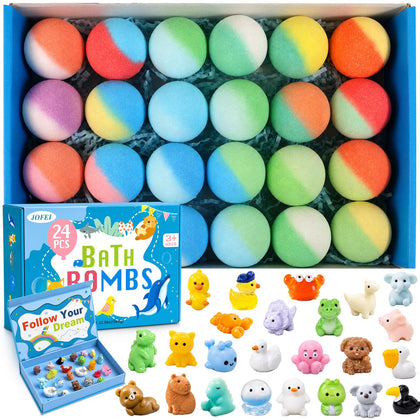 Bombes de bain JOFEI pour enfants, pack de 24 avec jouets surprises