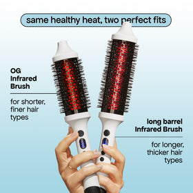 BONDIBOOST Brosse thermique infrarouge en utilisation sur cheveux