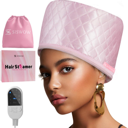 Bonnet chauffant SISWOW pour soin profond, vue avant