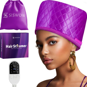 Bonnet chauffant SISWOW violet pour soin profond des cheveux
