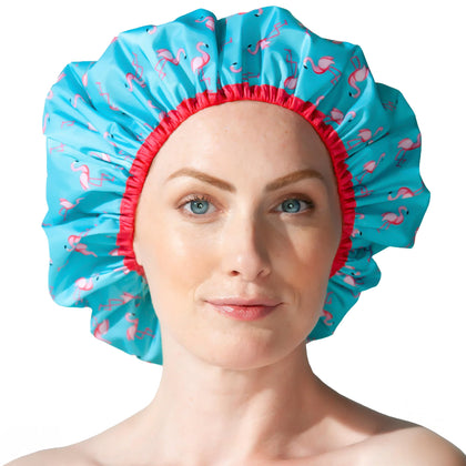 Bonnet de douche Betty Dain Flamingo Party vue de face