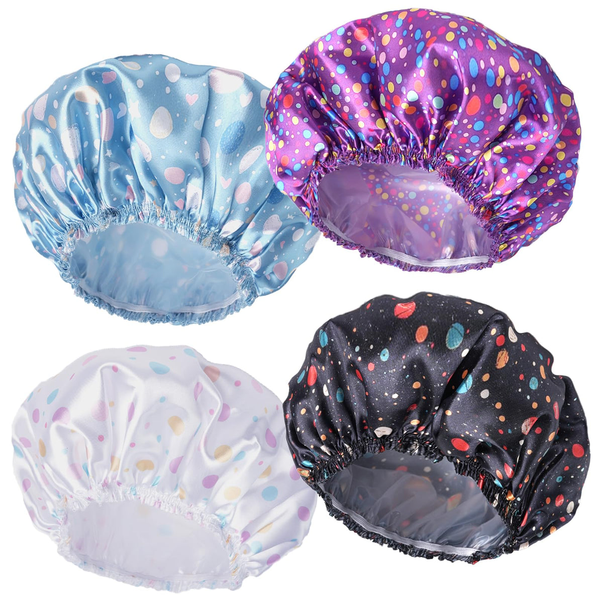 Bonnet de douche CHFONG bleu modèle avant avec élastique confortable