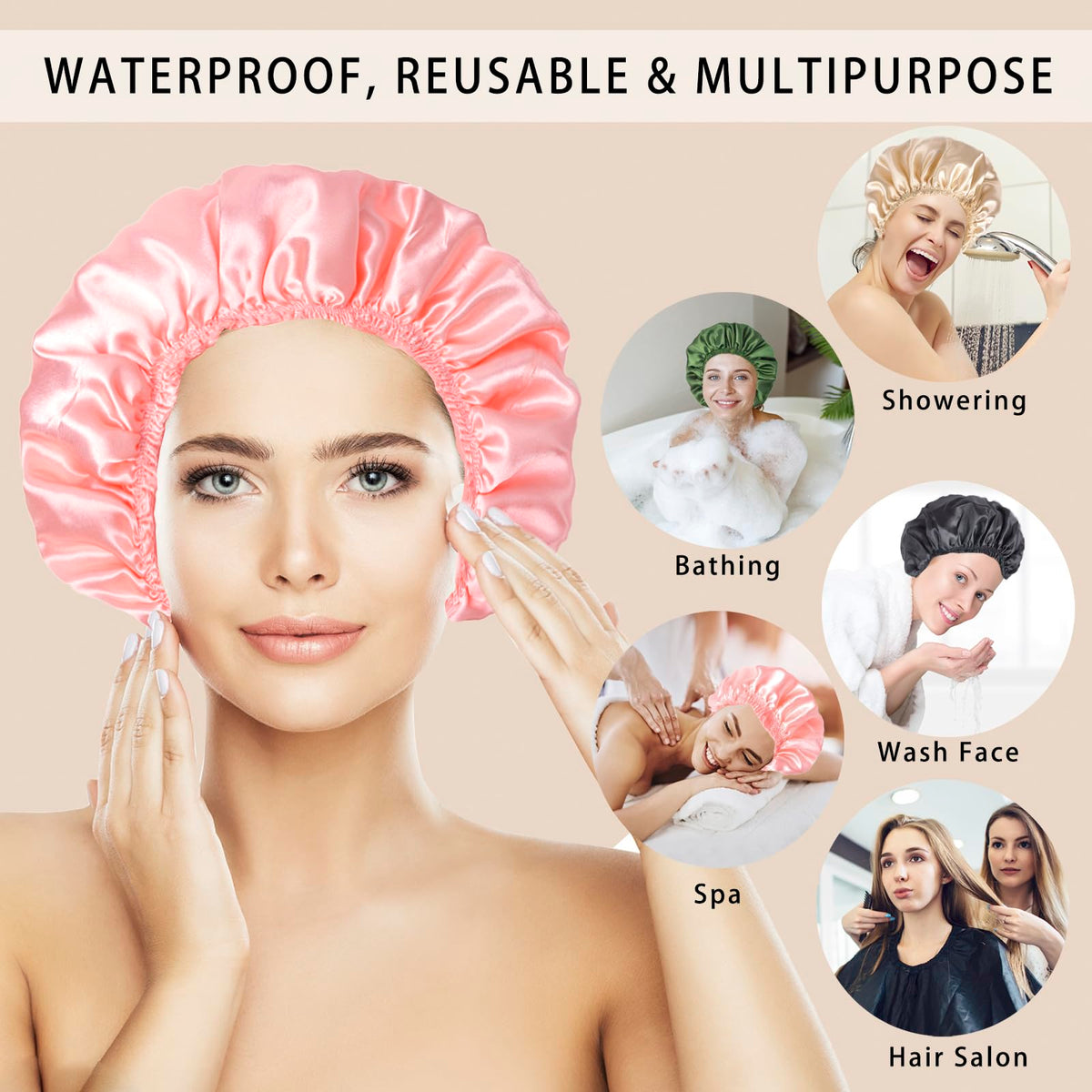 Bonnet de douche CHFONG couleur bleu vue latérale