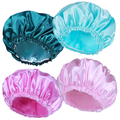 Bonnet de douche CHFONG en polyester bleu, vue de face