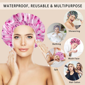 Bonnet de douche CHFONG modèle 2, couleur bleu, vue de côté