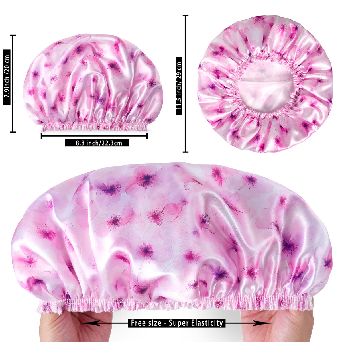 Bonnet de douche CHFONG modèle 3, couleur violet, vue arrière
