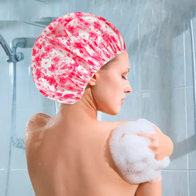 Bonnet de douche CHFONG réutilisable en couleur bleue