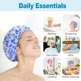 Bonnet de douche CHFONG réutilisable en couleur jaune