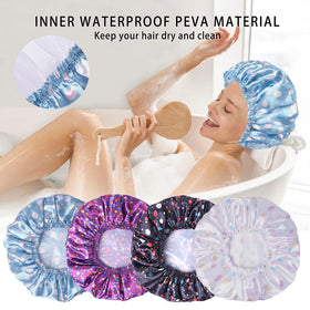 Bonnet de douche CHFONG violet modèle avant avec design classique