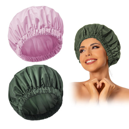 Bonnet de douche Edoneery modèle bleu avec élastique ajustable