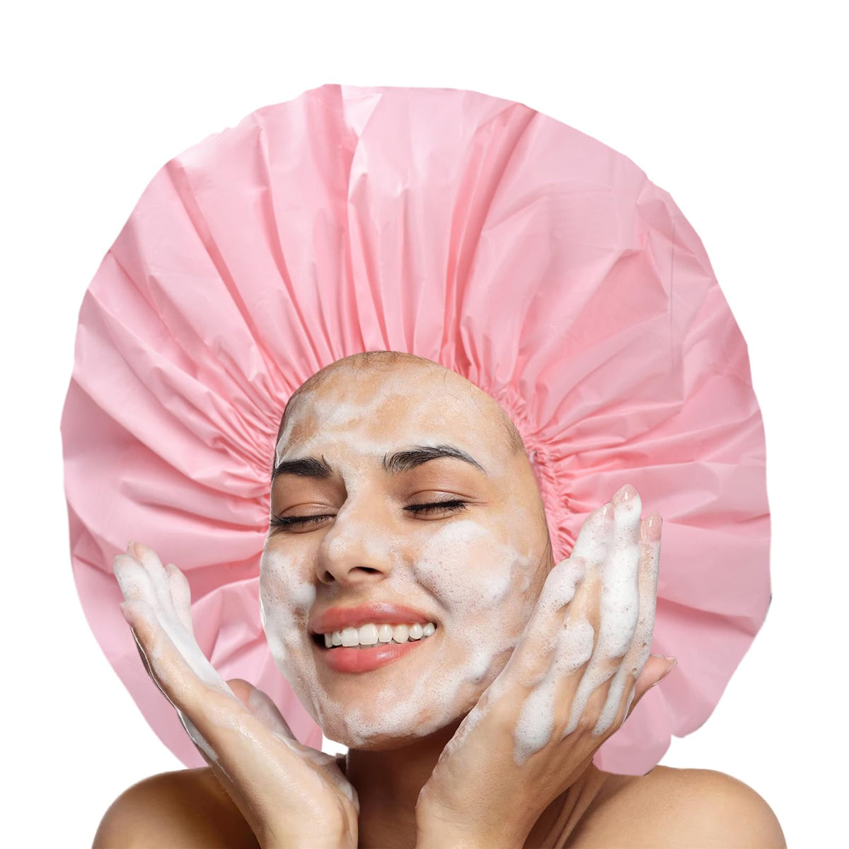 Bonnet de douche jumbo CHFONG couleur bleu devant avec bande élastique
