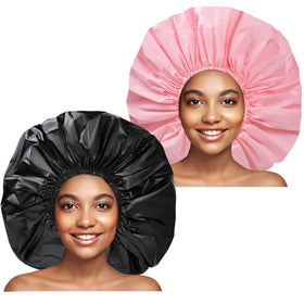 Bonnet de douche jumbo CHFONG couleur rose devant avec bande élastique