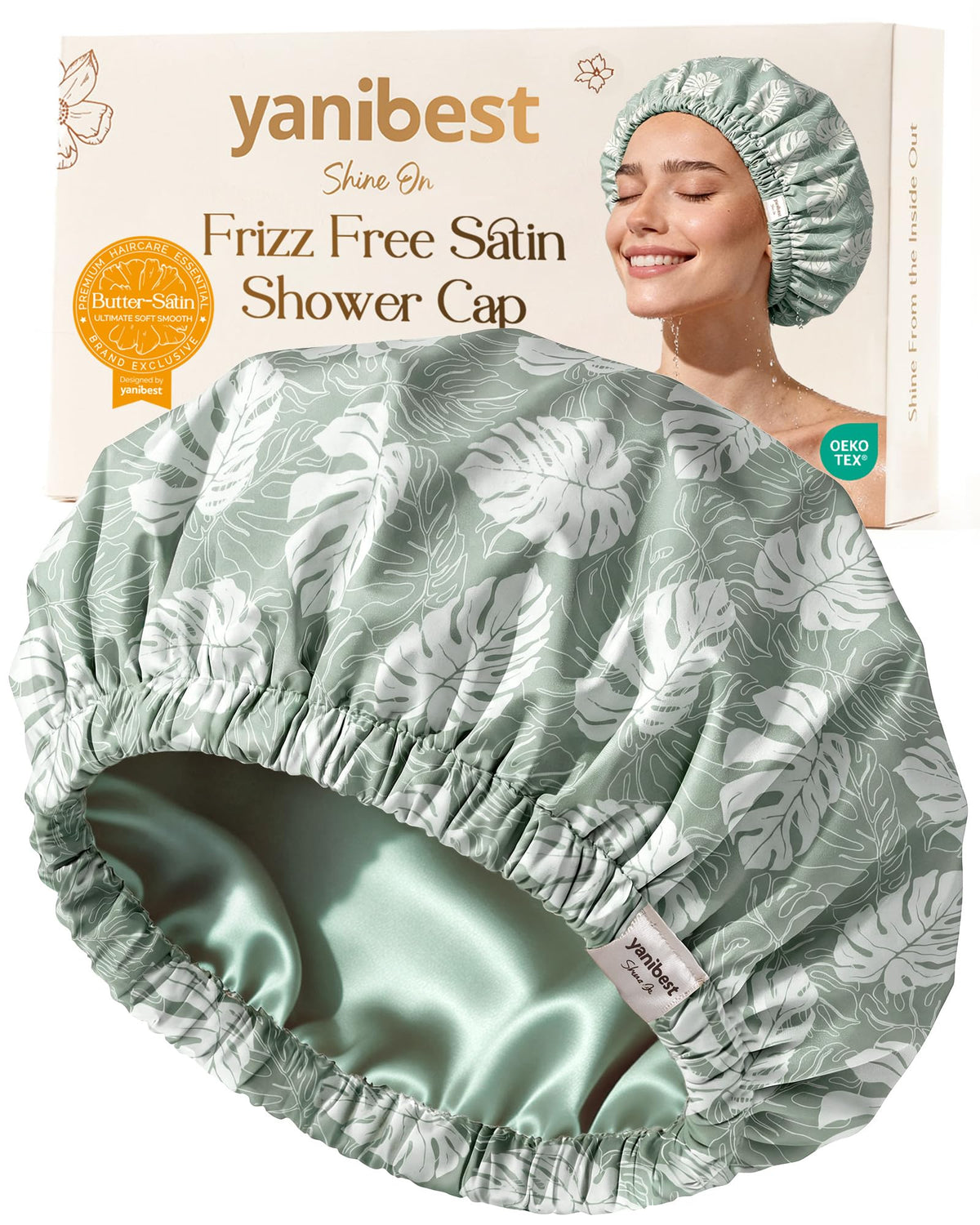 Bonnet de douche satinée YANIBEST couleur noir vue de face