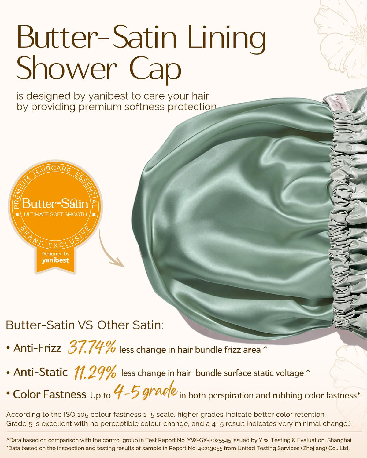 Bonnet de douche satinée YANIBEST emballage élégant
