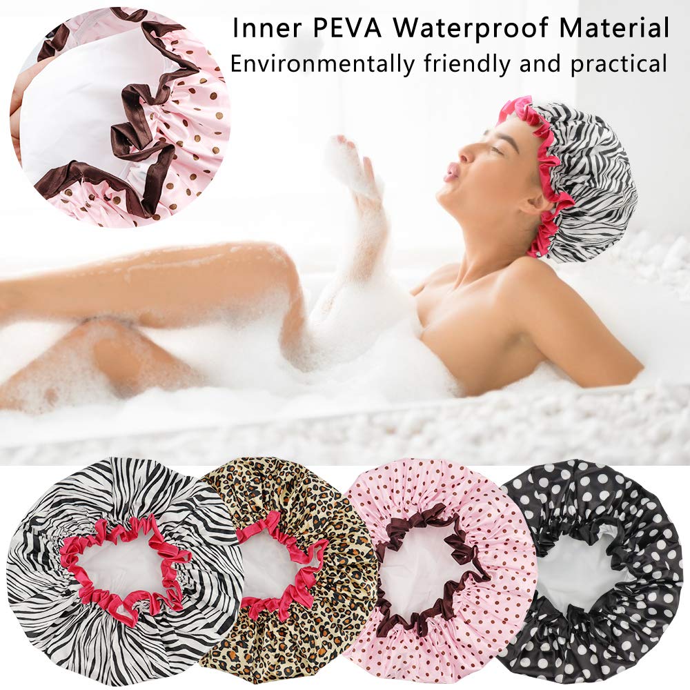 Bonnet de douche TCOTBE violet en EVA avec élastique visible