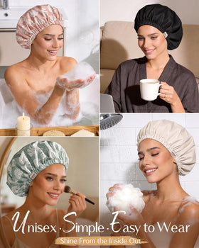 Bonnet de douche YANIBEST adapté aux cheveux longs et bouclés