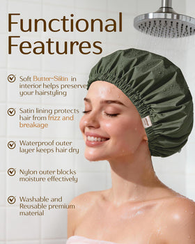 Bonnet de douche YANIBEST beige, emballage élégant