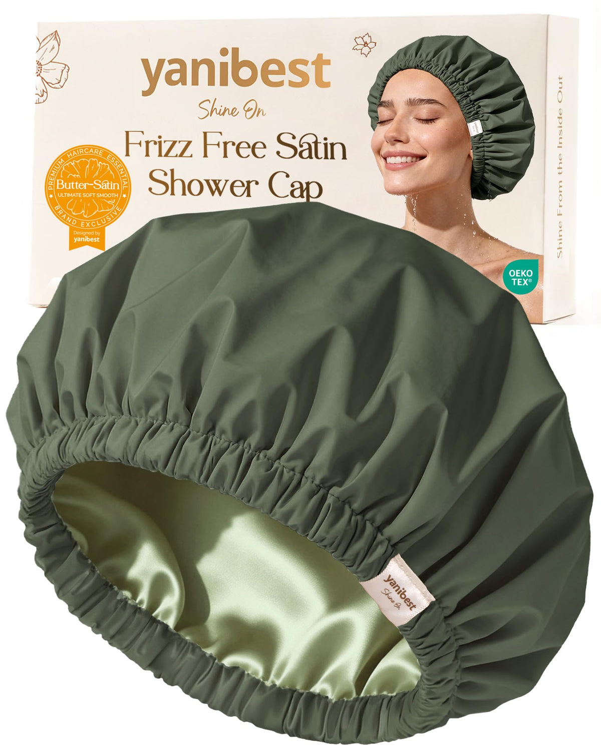 Bonnet de douche YANIBEST noir, vue avant