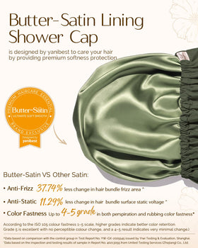 Bonnet de douche YANIBEST rose pêche, intérieur en satin